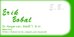 erik bobal business card